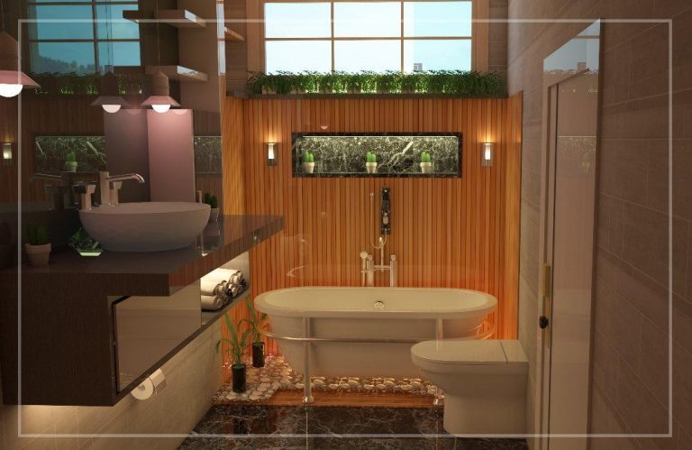 Spa bathroom with freestanding tub — Private residence · Bathroom design